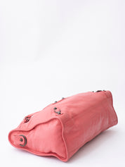 Balenciaga The City 2-Way Handbag Leather Rose Pink Black Hardware