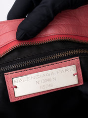 Balenciaga The City 2-Way Handbag Leather Rose Pink Black Hardware