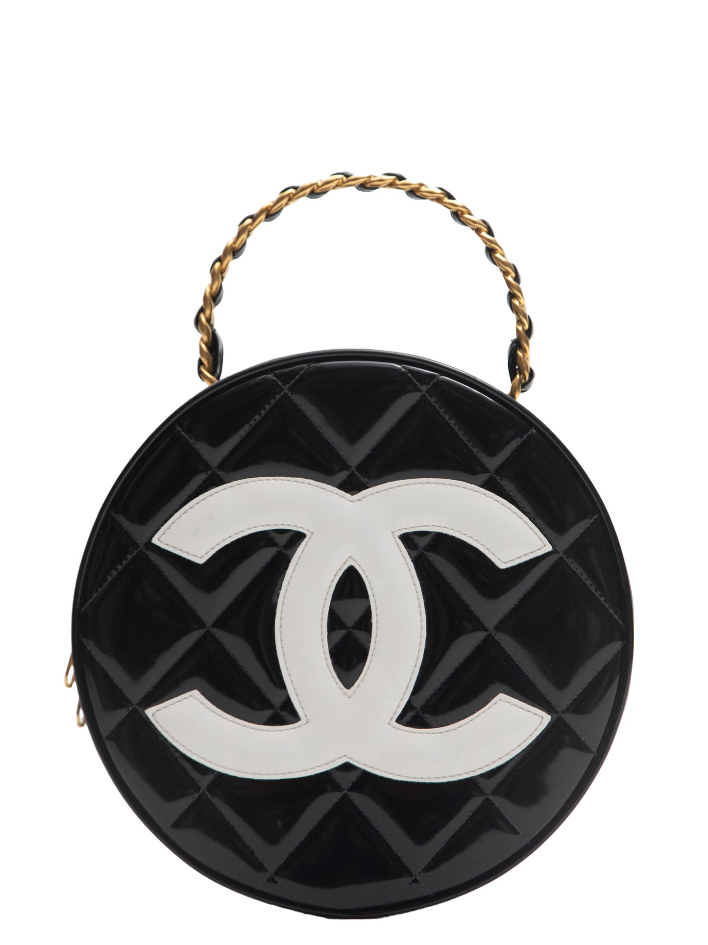 Chanel Cocomark Round Vanity Bag Round Handbag Emenal Black