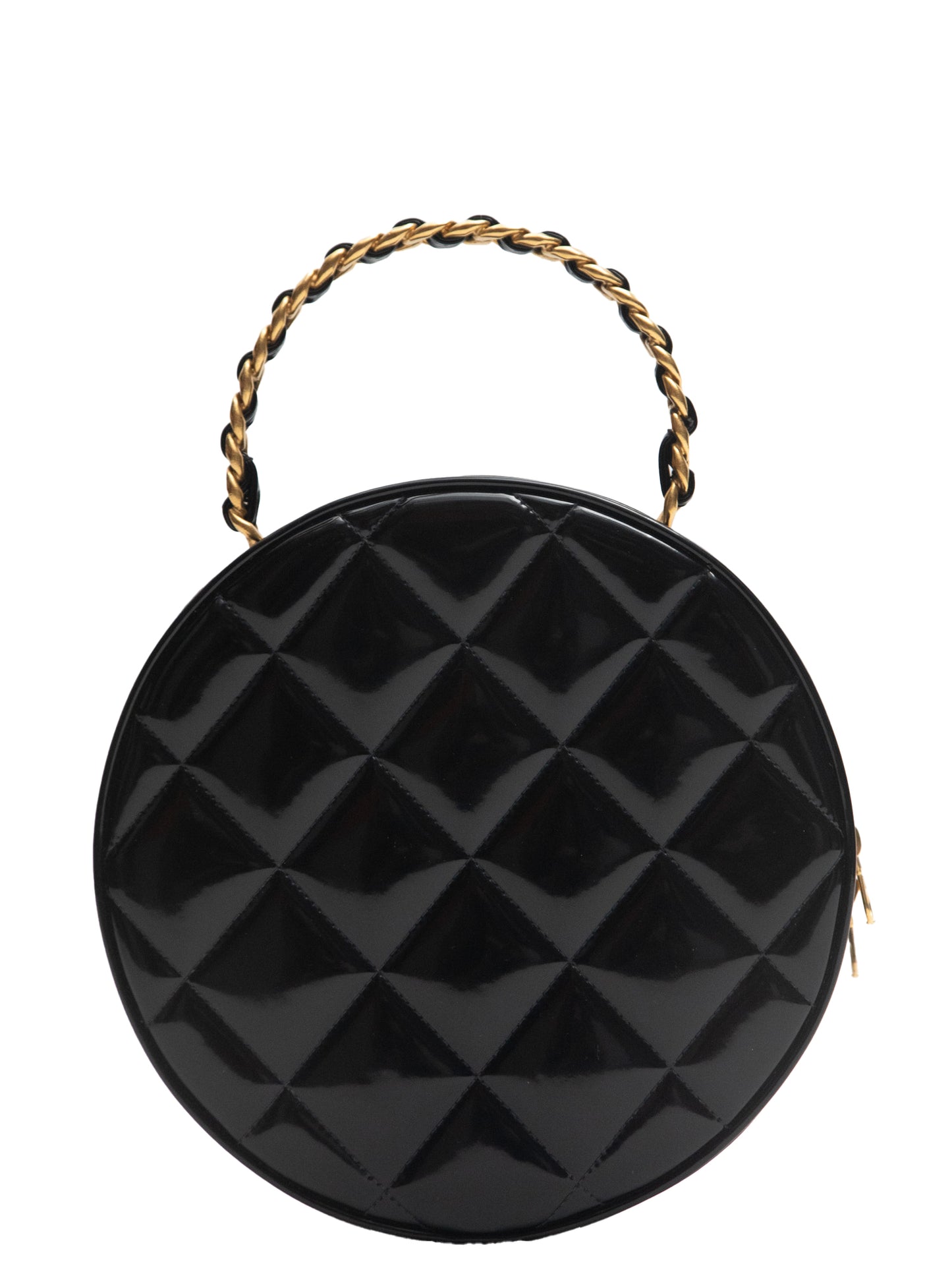 Chanel Cocomark Round Vanity Bag Round Handbag Emenal Black