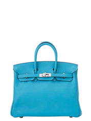 Hermès Birkin 25 Handbag, R Stamp (2014), Veau Swift, Turquoise 7B, Silver Hardware