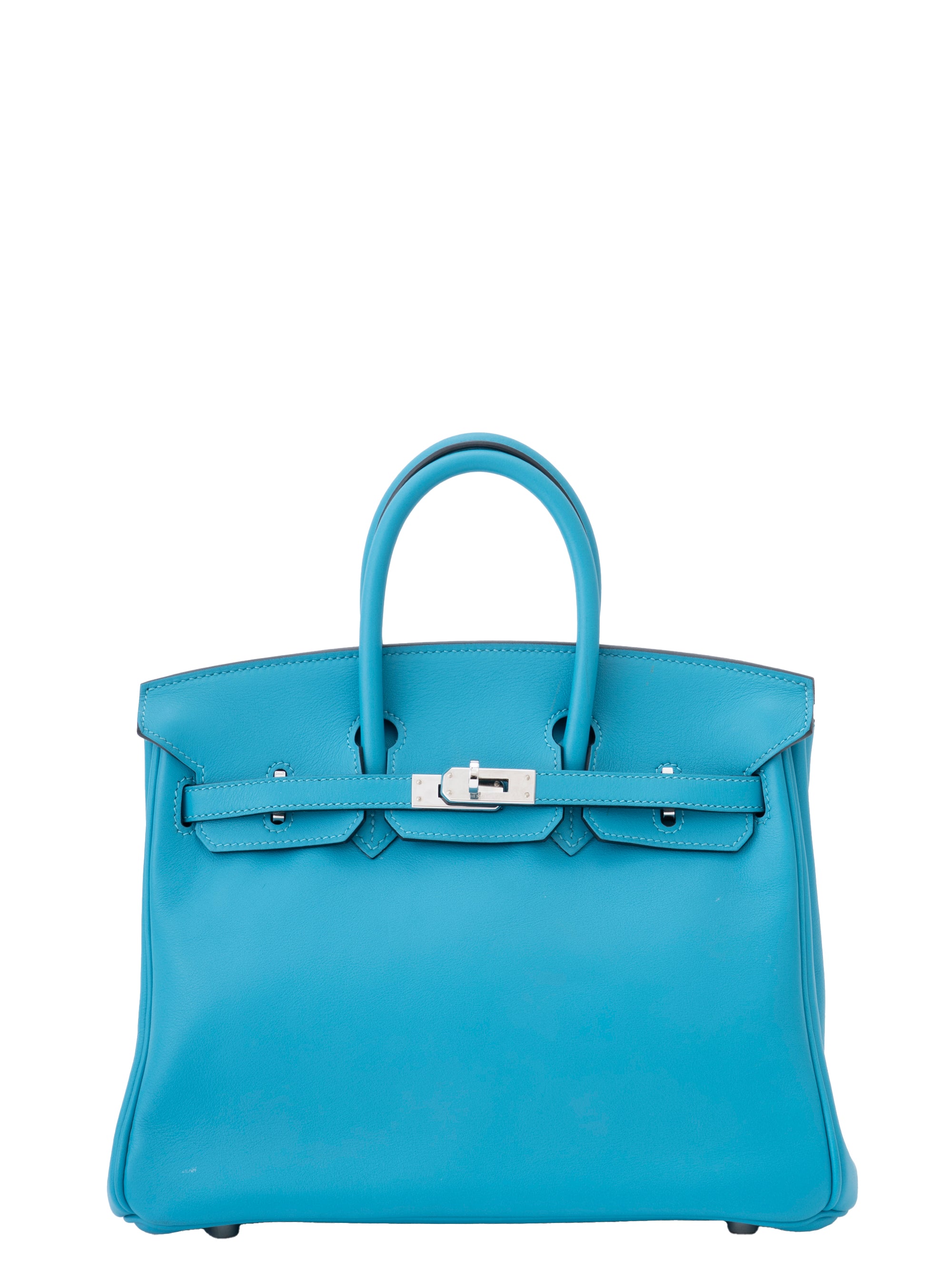 Hermès Birkin 25 Handbag, R Stamp (2014), Veau Swift, Turquoise 7B, Silver Hardware
