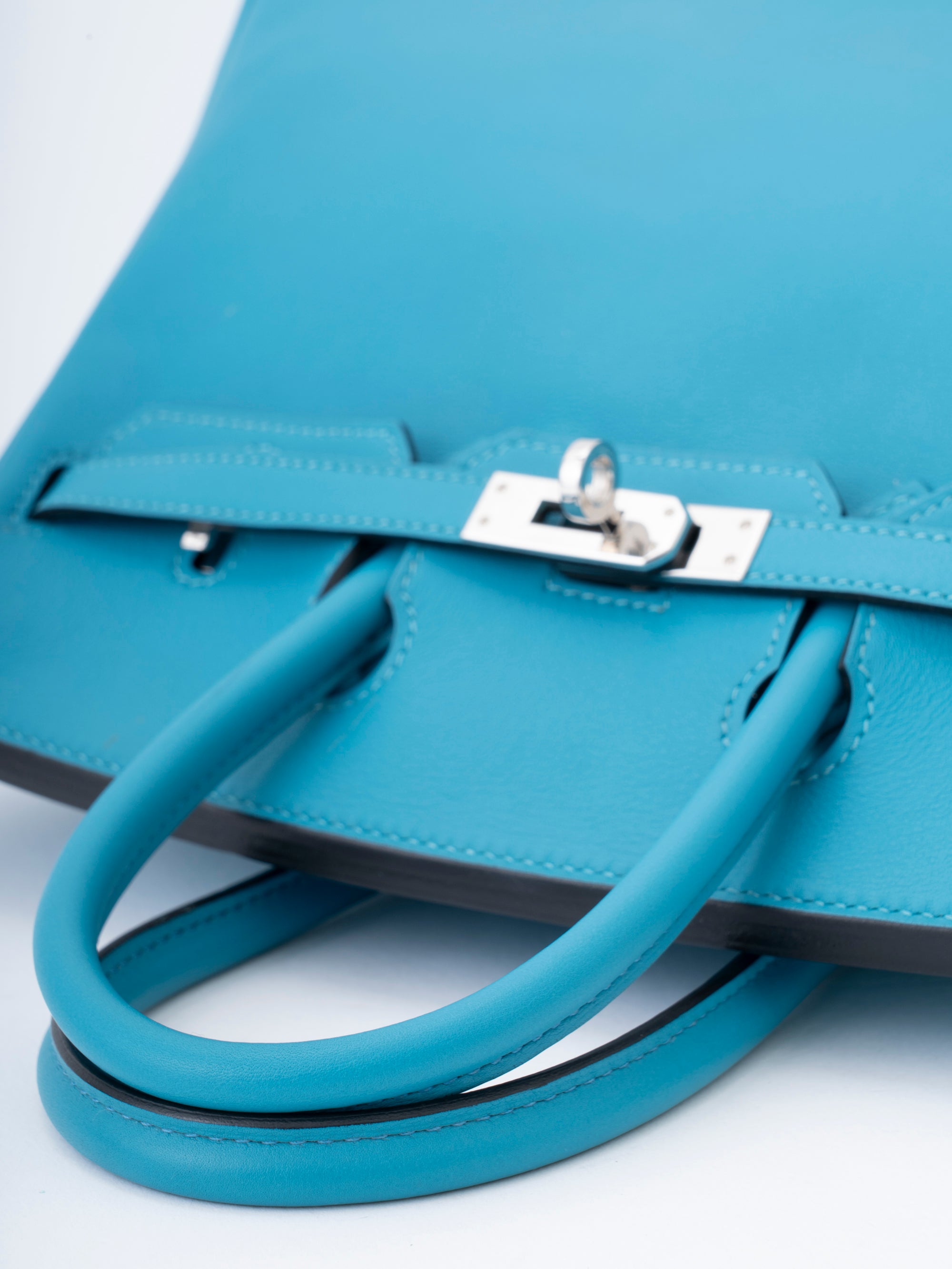Hermès Birkin 25 Handbag, R Stamp (2014), Veau Swift, Turquoise 7B, Silver Hardware