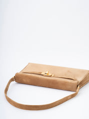 Hermès Kelly Élan Shoulder Bag, Stamp K: 2025, Suede, Ocre 3H, Gold Hardware