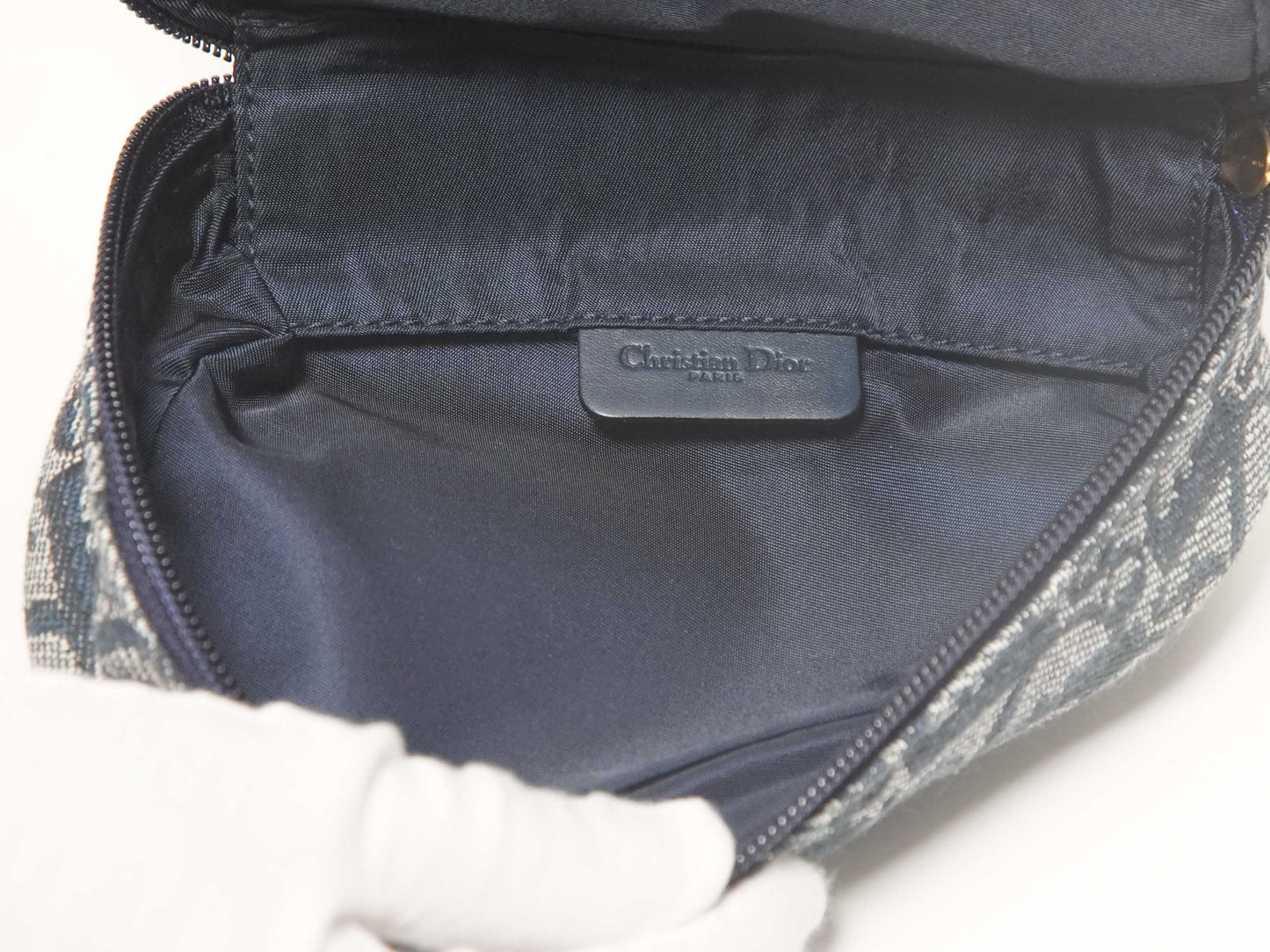 Dior Trotter Saddle Pouch Canvas Navy