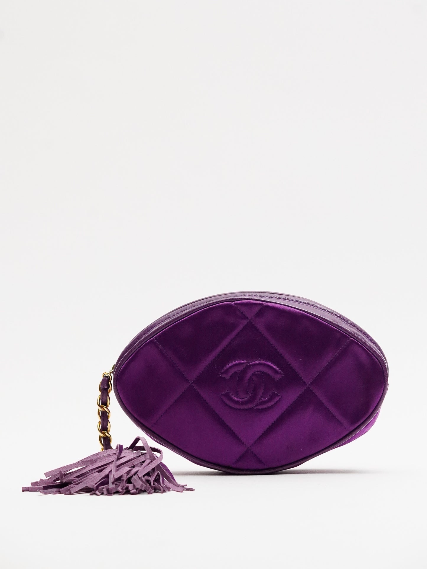 Chanel Cocomark Pouch Satin Purple