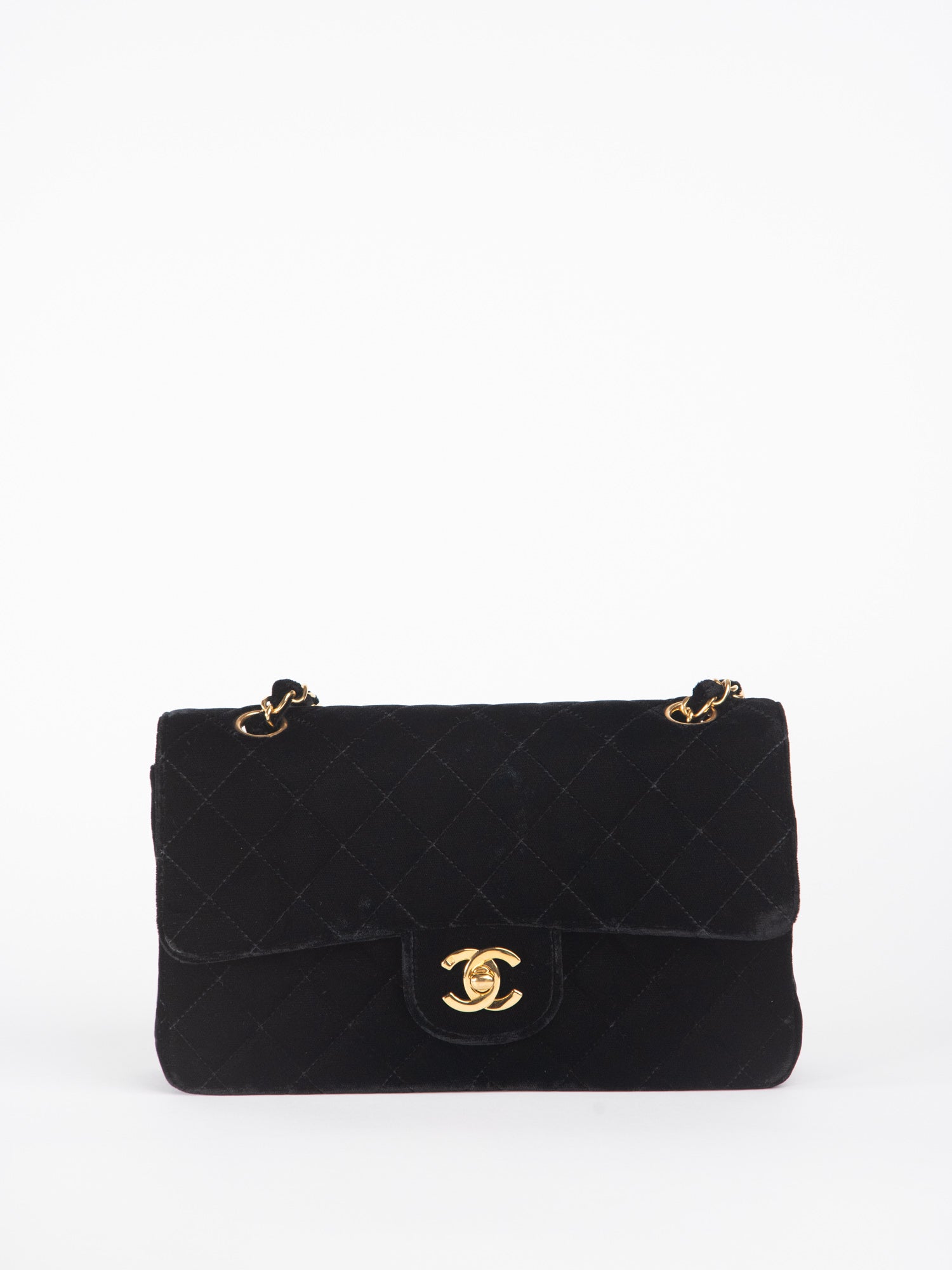 Chanel Vintage Square Classic Single Flap Bag Quilted Suede Mini