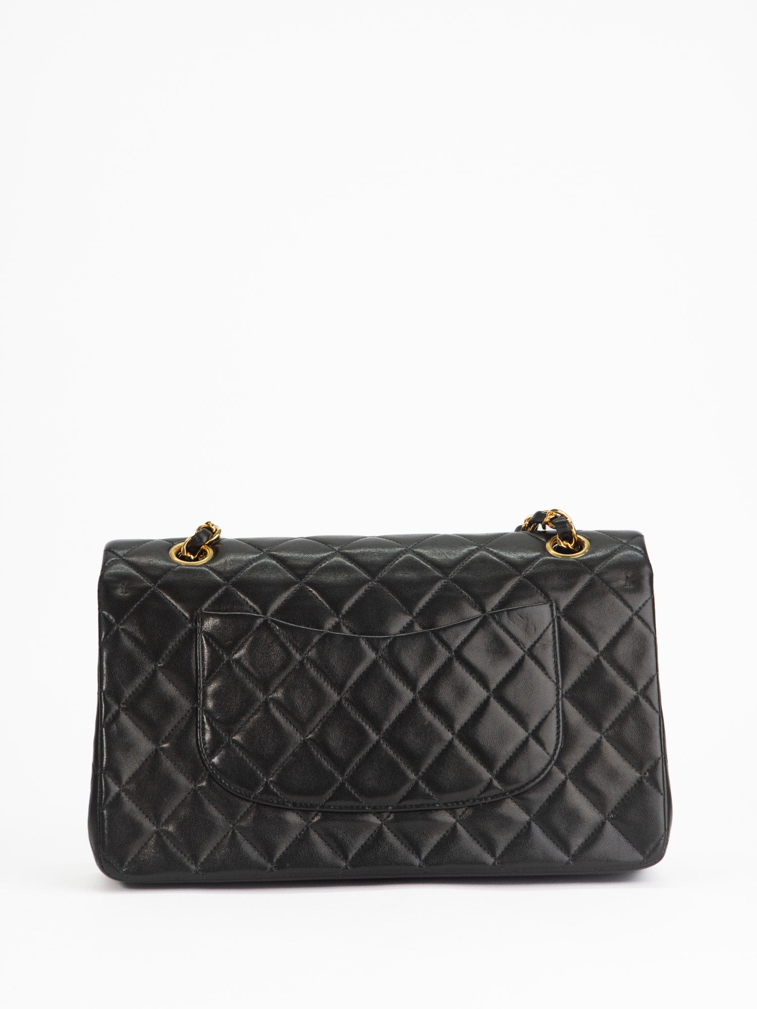 Chanel Classic Flap Matelasse Chain Shoulder Bag Medium Lambskin Black –  Paradise vintage