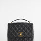 Chanel Matelasse Deca Coco Mark Turnlock Shoulder Bag Caviar Skin Black