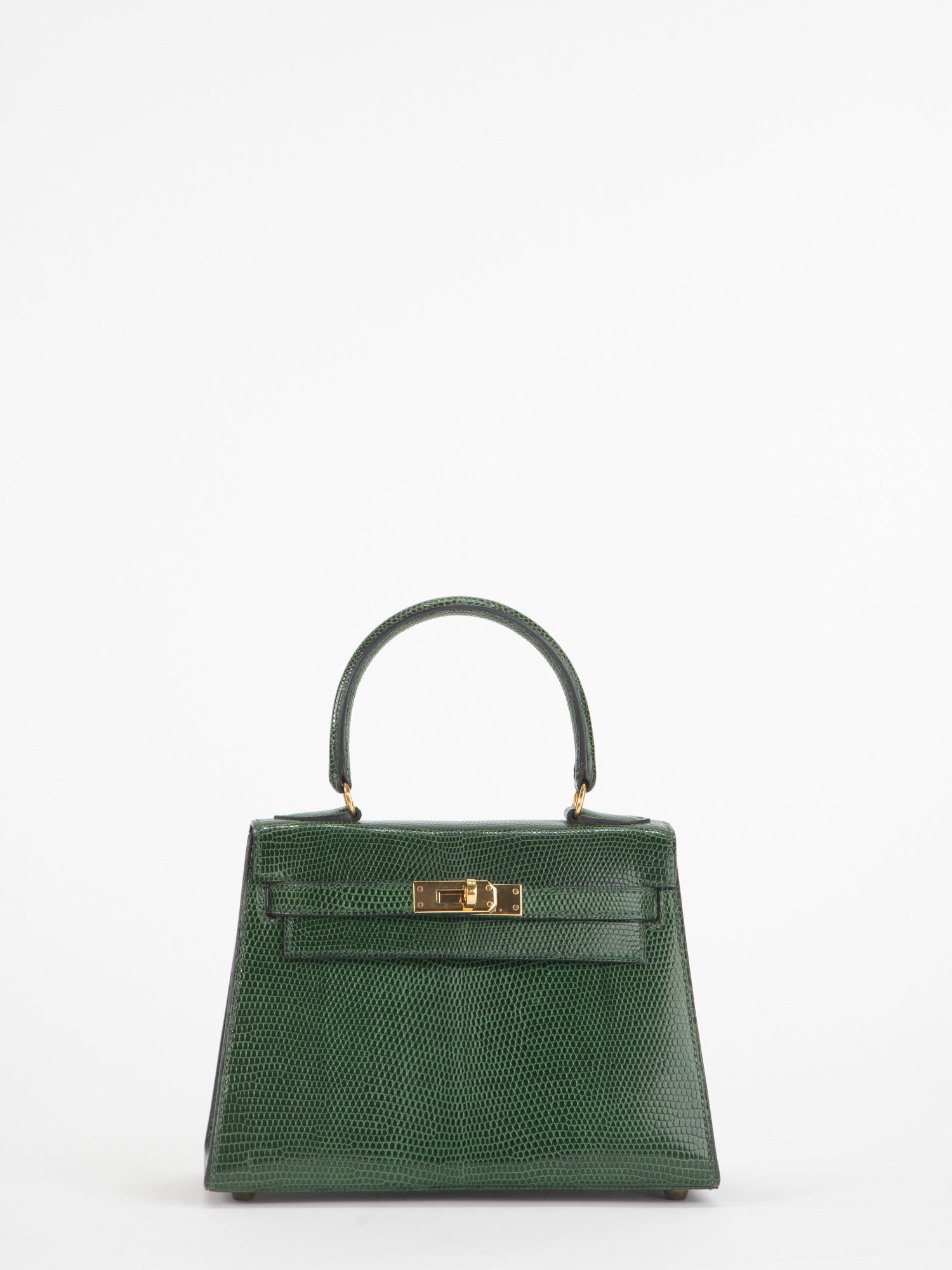 Green Hermès Kelly II mini 20cm handbag