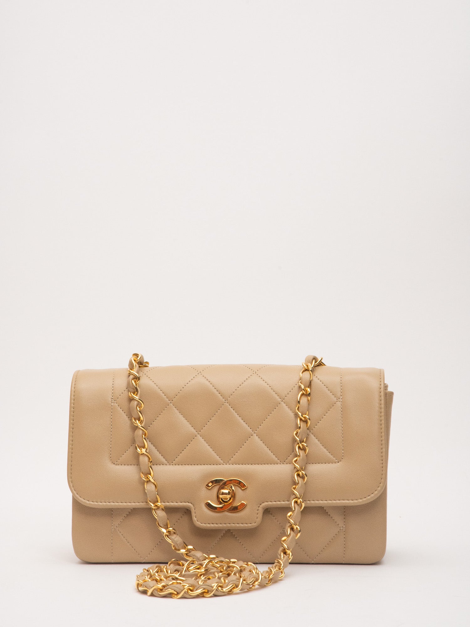 Chanel Classic Lambskin Beige Tan Bag 