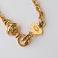 Chanel White Oval Button Type Pendant Top Coco Mark Necklace Gold Plated