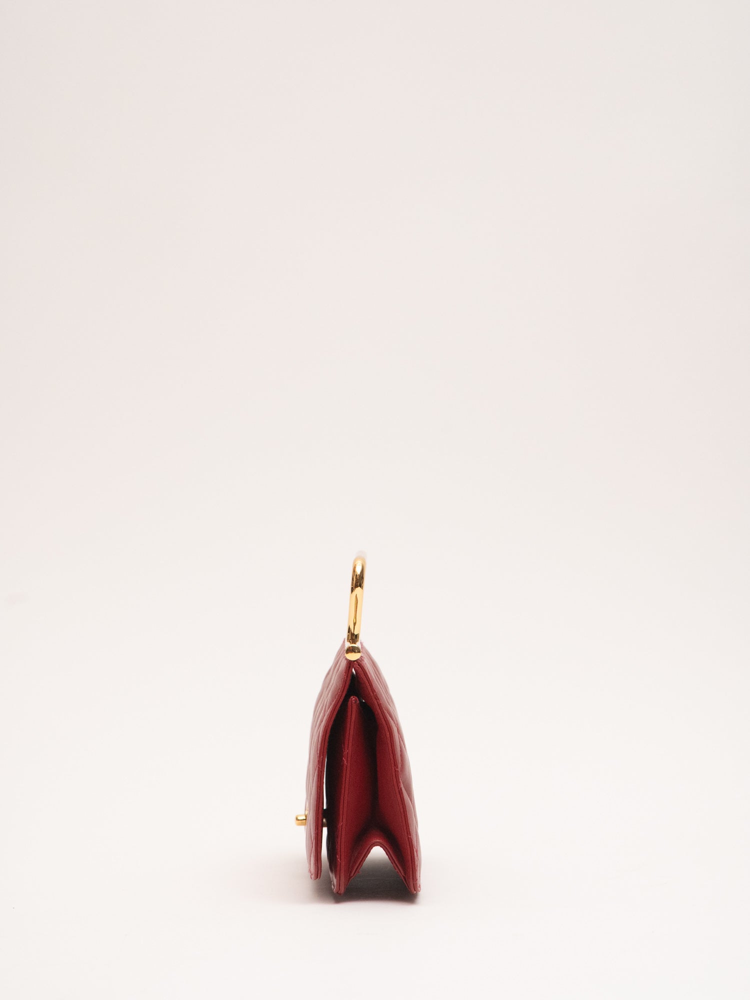 Chanel Rare Mini Matelasse Handbag Lambskin Red