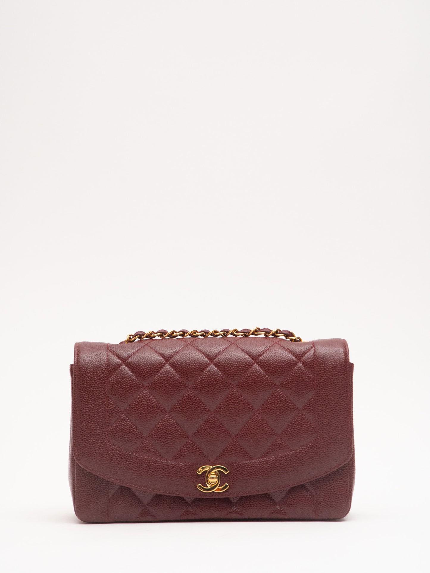 Chanel Diana Matelasse Chain Shoulder Bag Caviar Skin Bordeaux – Paradise  vintage