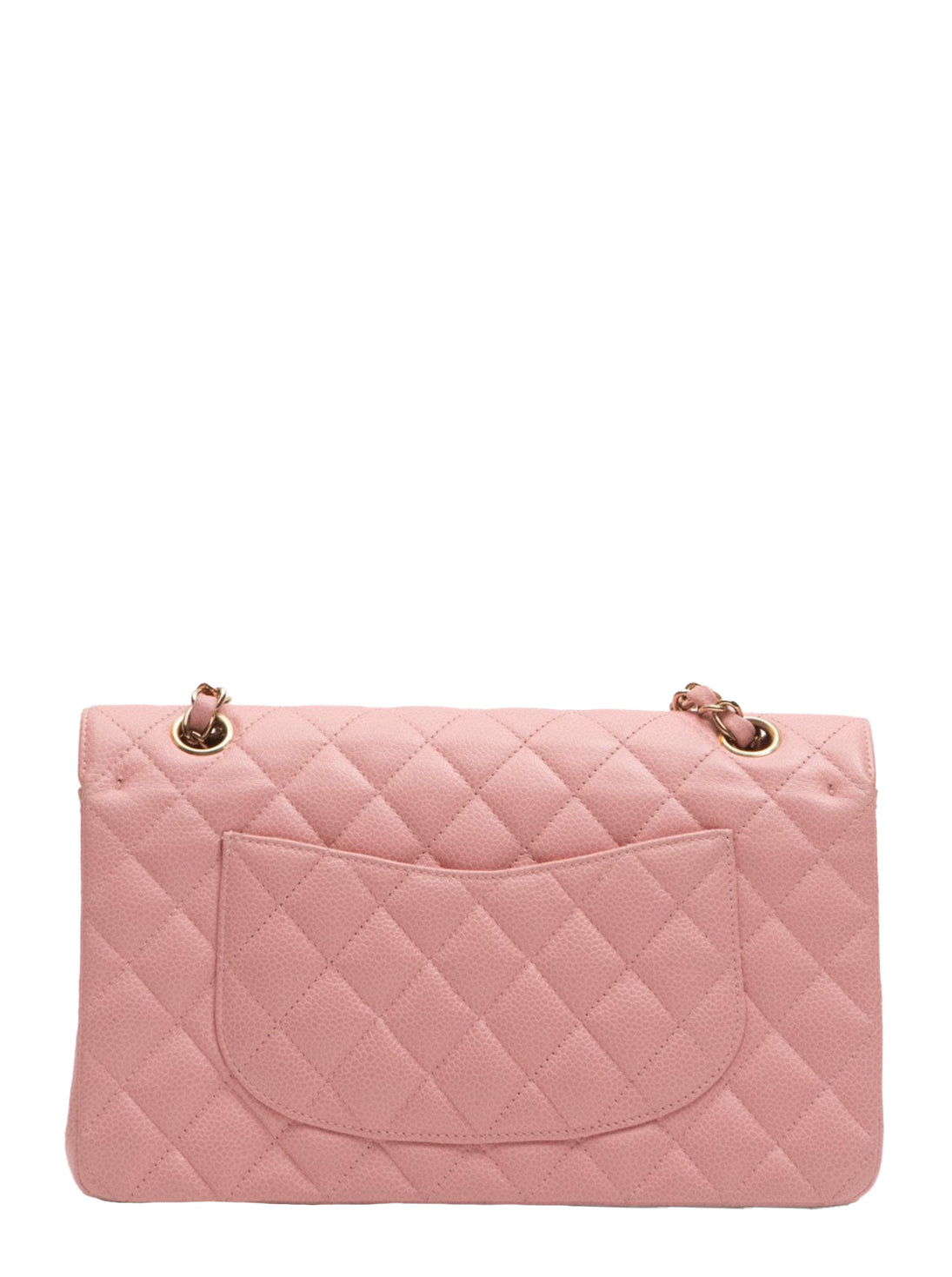 Chanel Classic Flap Matelasse Chain Shoulder Bag Caviar Skin Pink Sakura Pink