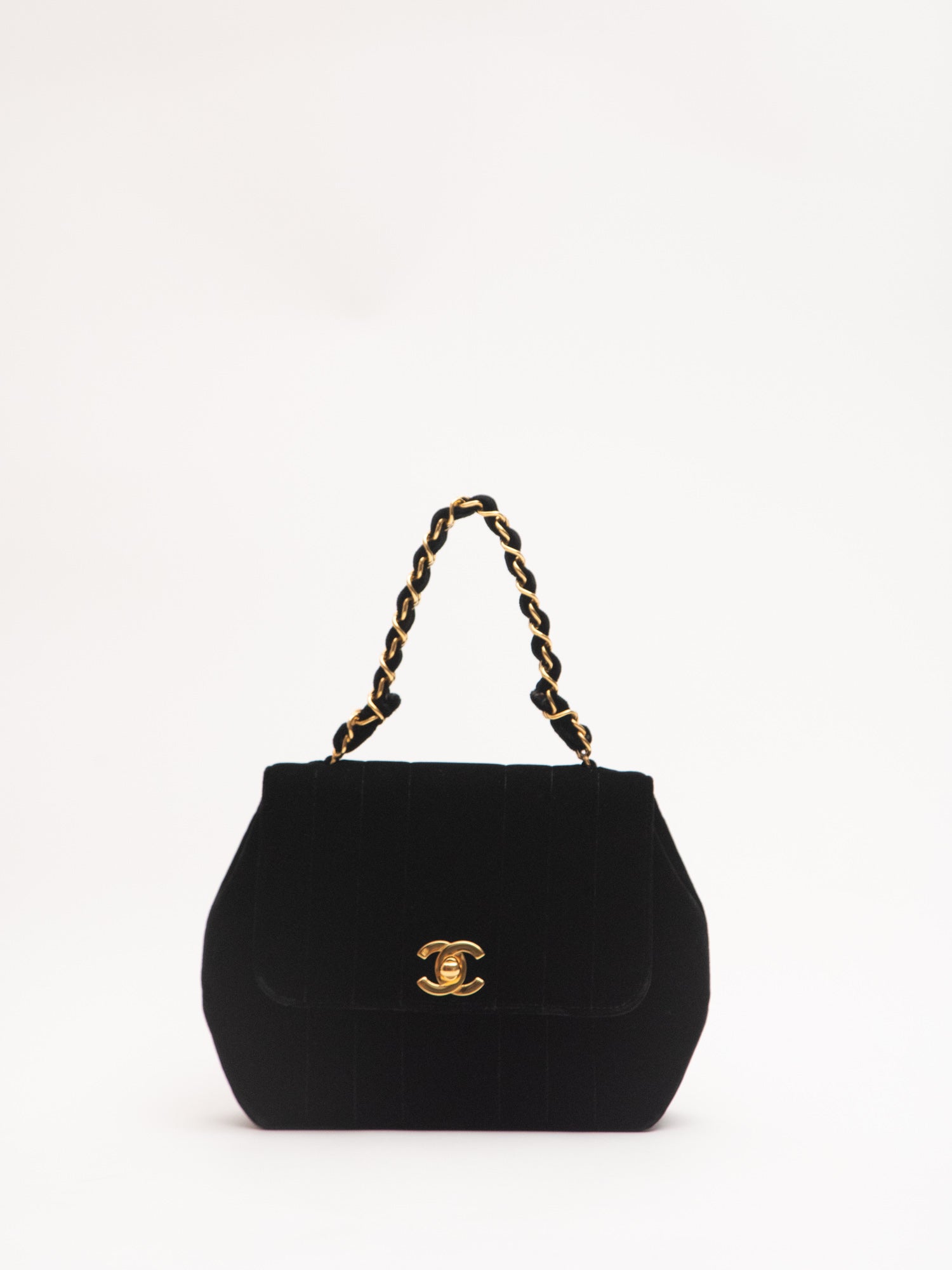 Chanel Mademoiselle Handbag Velor Black – Paradise vintage