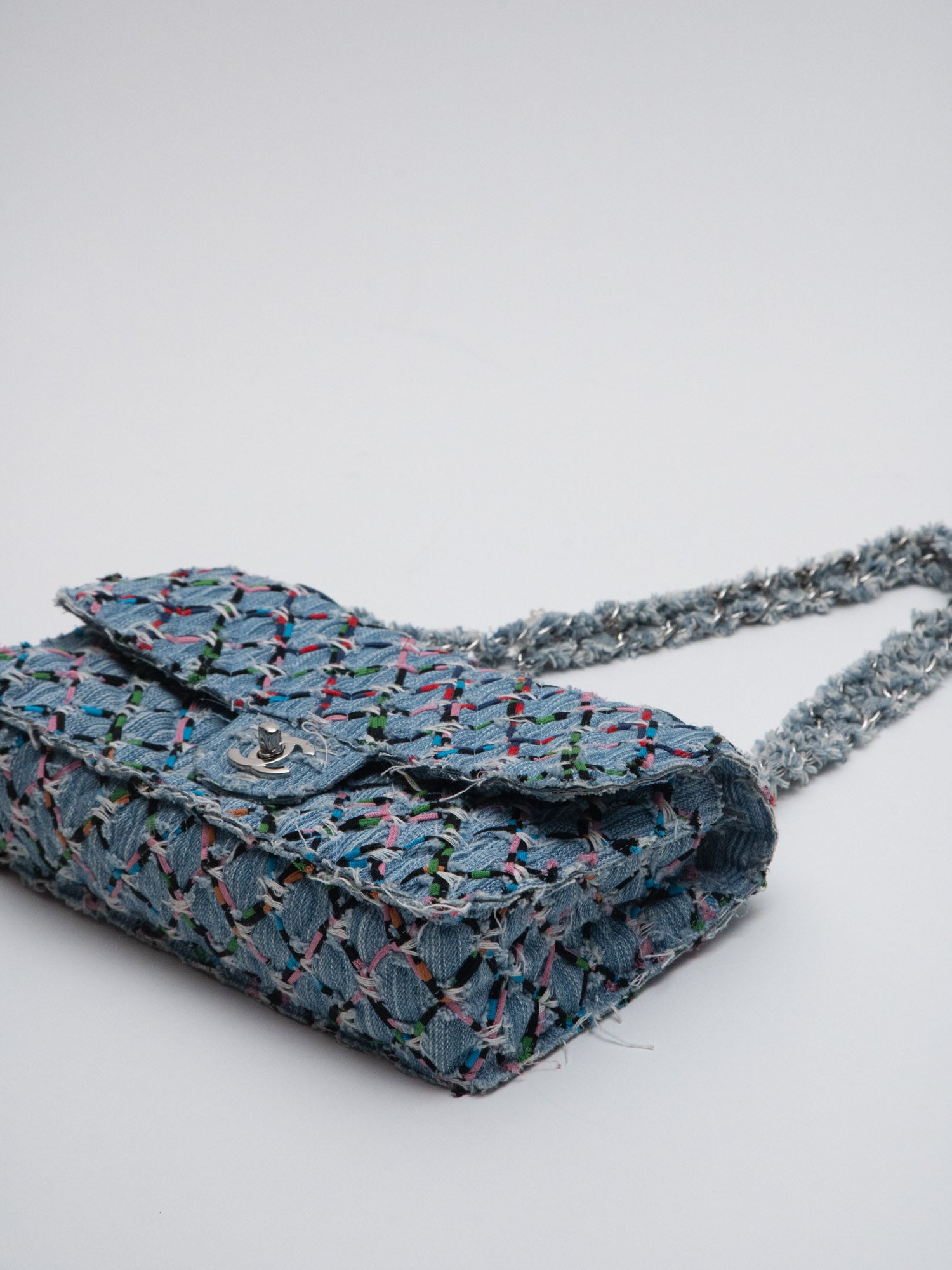 CHANEL Limited Matelasse Robot Charm Chain Shoulder Bag Denim Multicol –  Paradise vintage