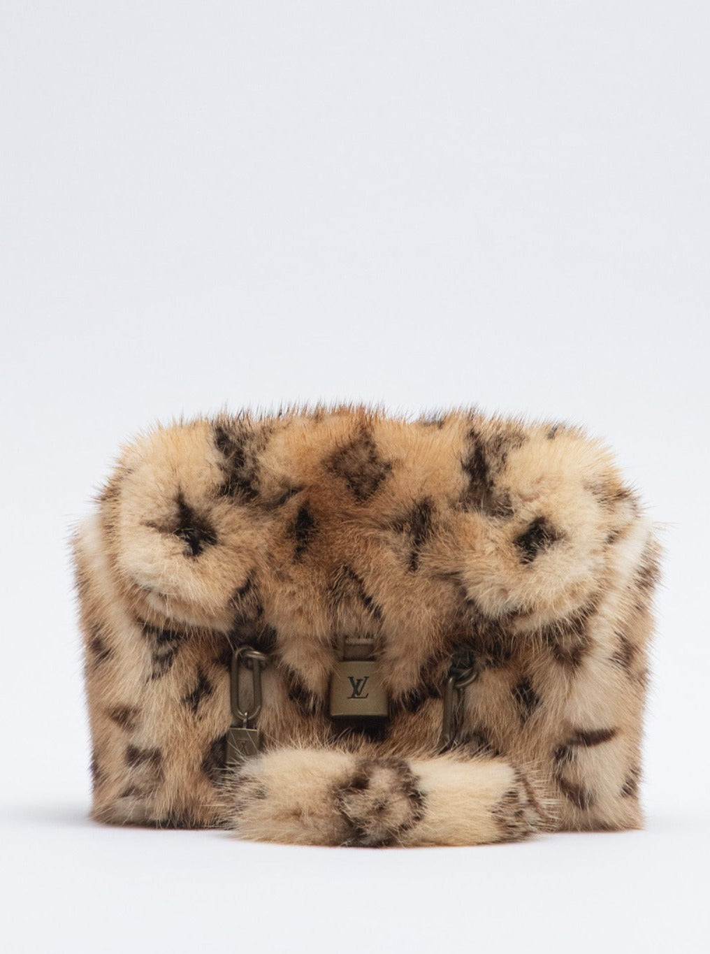Louis Vuitton Limited M92703 Mini Papillon Handbag Mink Fur Monogram
