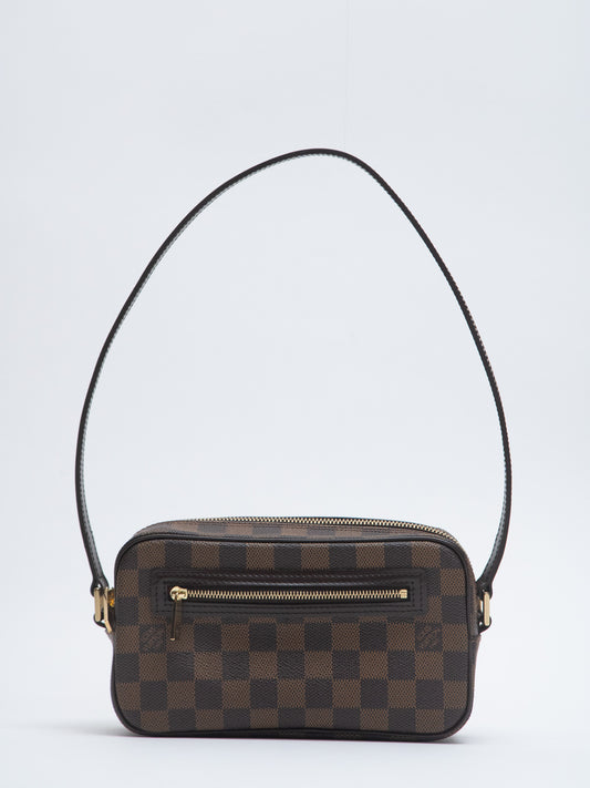 Louis Vuitton Rare SPO Damier Pochette Shite Shoulder Bag Canvas