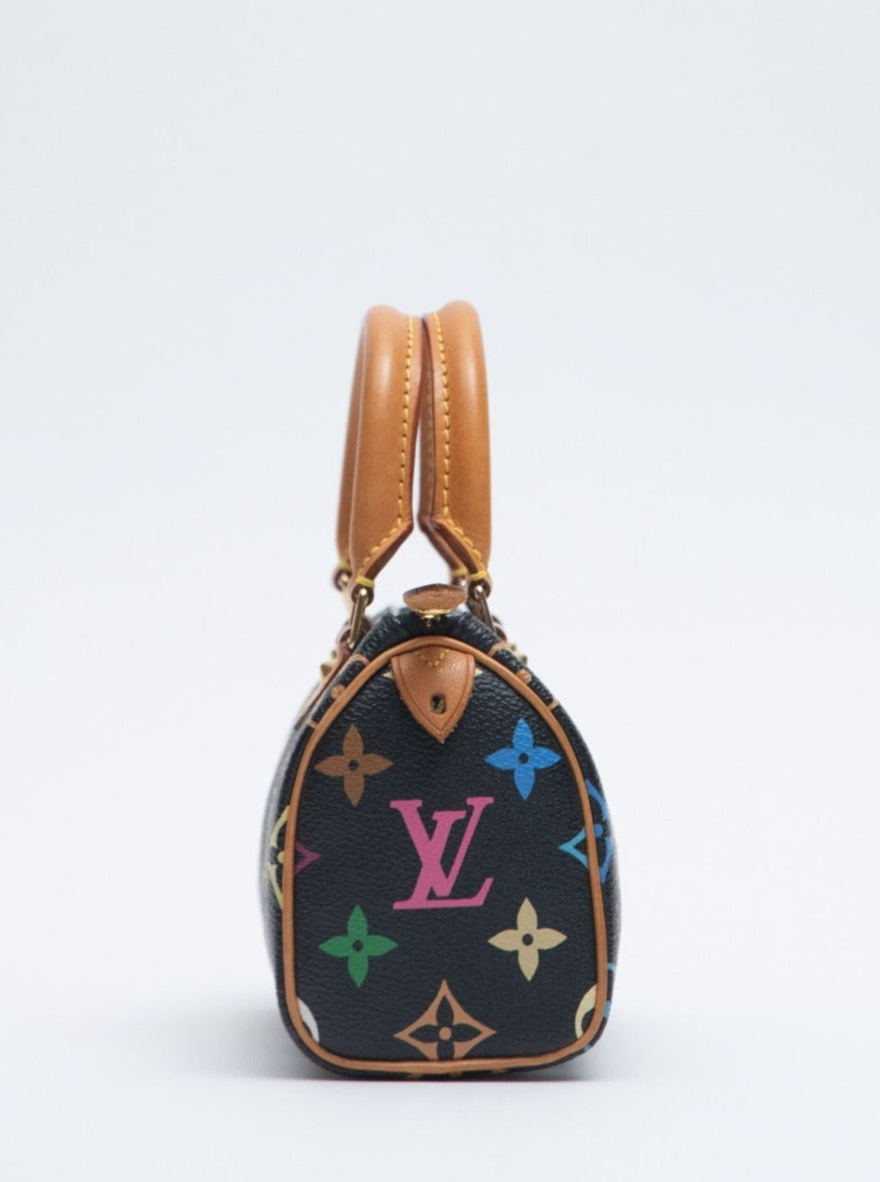 Louis Vuitton x Takashi Murakami Mini Speedy Handbag Black Monogram Multicolor Canvas