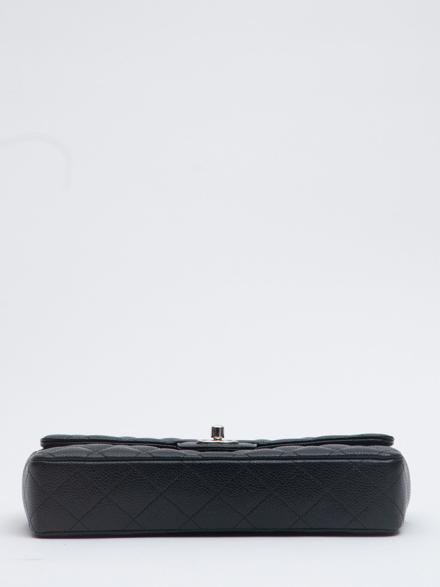 Chanel Istwaist Shoulder Bag Caviar Skin Black Silver Hardware