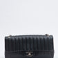 Chanel Istwest Shoulder Bag Mademoiselle Chain Lambskin Black Silver Hardware
