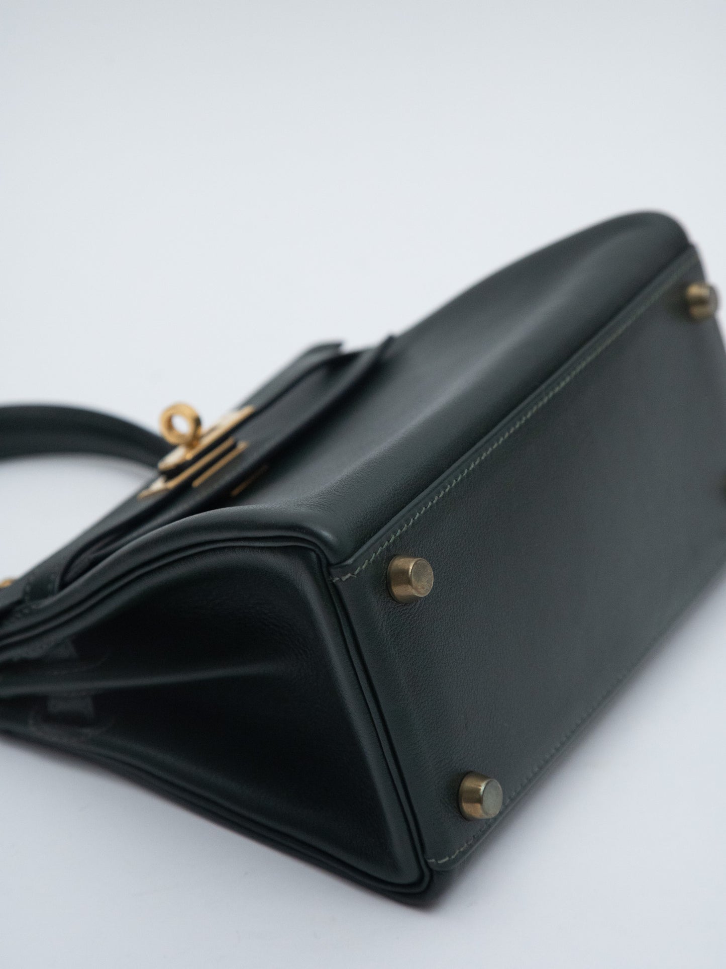 Hermes Mini Kelly Kelly 20 Handbag ○V:1992 Gold hardware Gulliver Green
