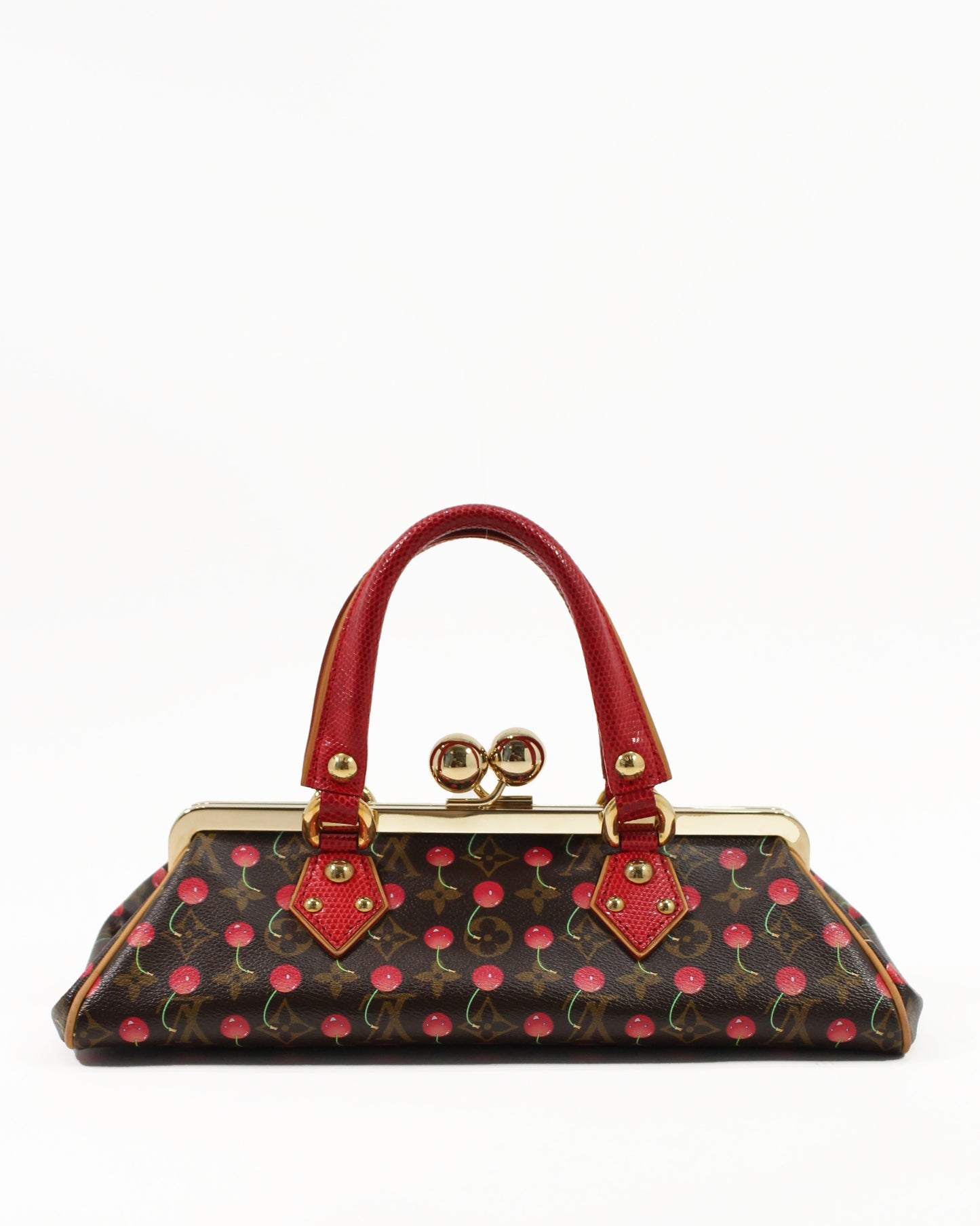 Louis Vuitton x Takashi Murakami Cherry Handbag M95002 Monogram Lizard Leather