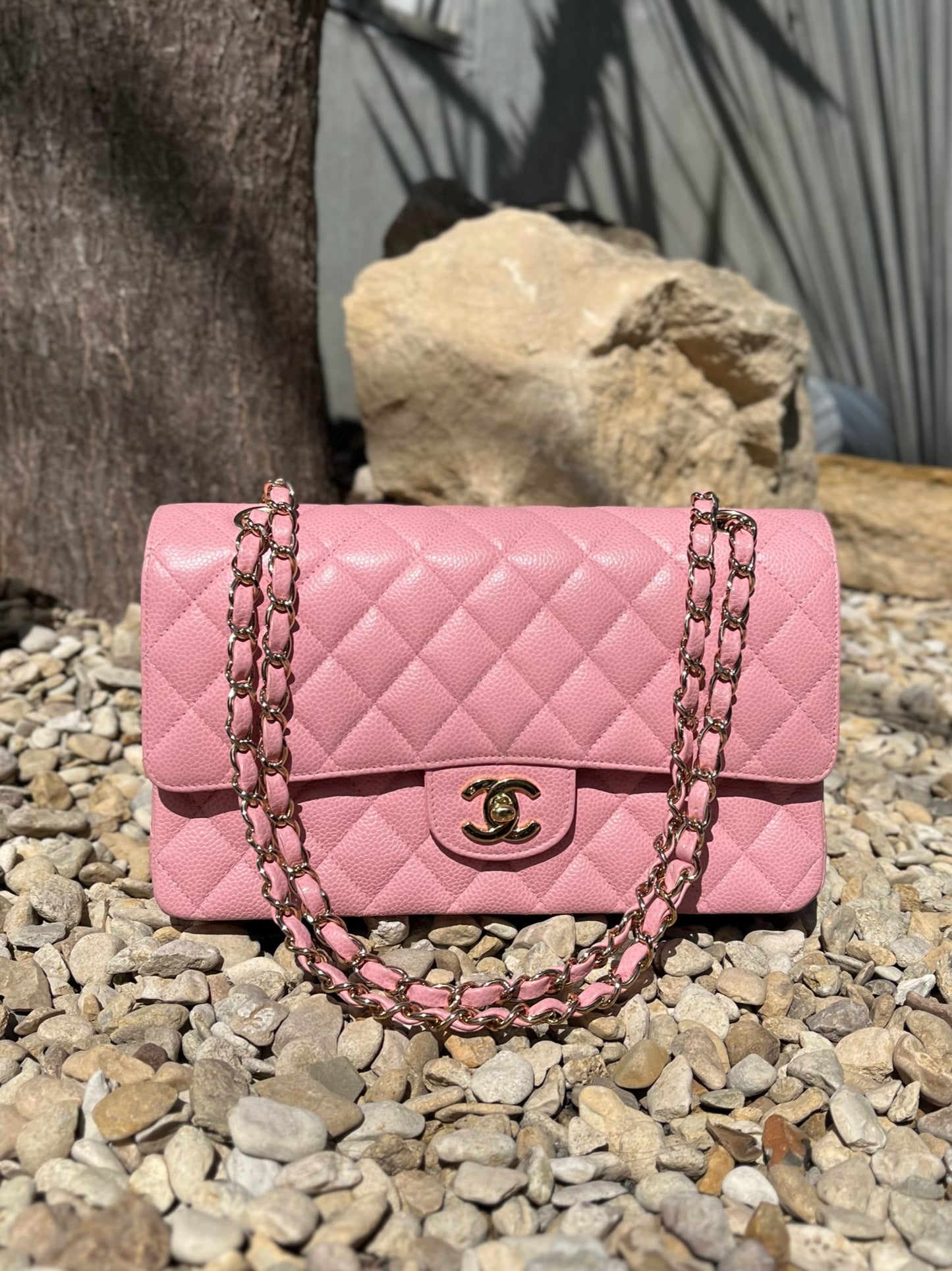 Chanel Classic Flap Matelasse Chain Shoulder Bag Caviar Skin Pink Saku –  Paradise vintage