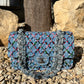 CHANEL Limited Matelasse Robot Charm Chain Shoulder Bag Denim Multicolor Blue