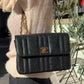 Chanel Mademoiselle Chain Shoulder Bag Caviar Skin Black Gold Hardware