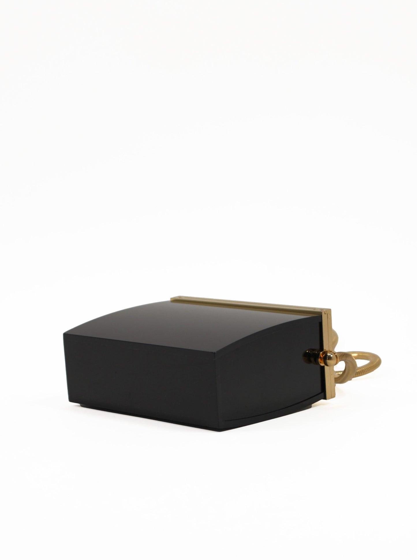 Chanel PVC Box Shoulder Bag Plastic Black Gold